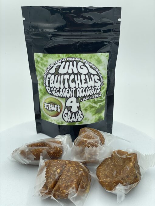 Fungi Fruit Chews – Raspberry – 4 Grams – Chewy mushroom edibles with natural raspberry flavor
