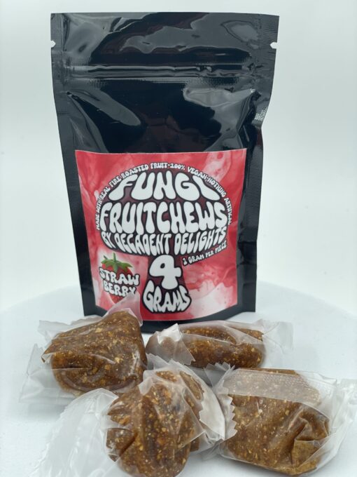 Fungi Fruit Chews – Strawberry – 4 Grams – Chewy mushroom edibles with natural strawberry flavor