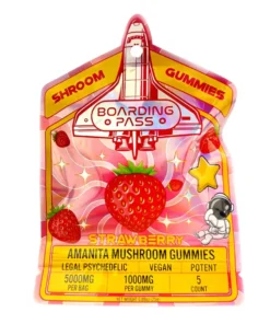 Strawberry Boarding Pass Amanita Shroom Gummies 1000mg